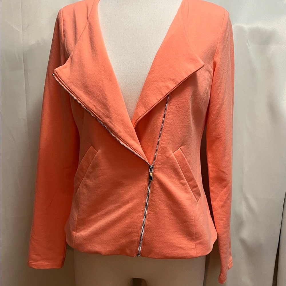 Massimo Lightweight Knit Jacket – Peach Coral